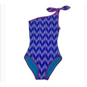 Marc By Marc Jacobs Reversible Maillot Chevron One Shoulder Swimsuit XS/S EUC